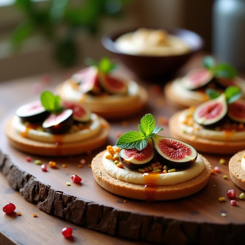 Tartaletas de Hummus y Higos Frescos: Aperitivo Libanés sin horno