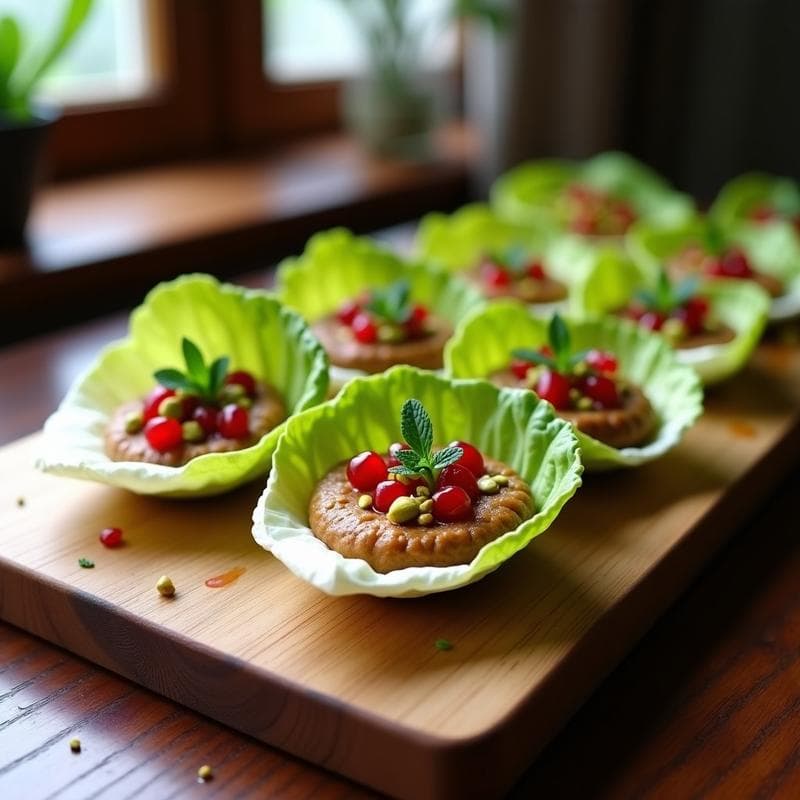 Tartaletas de Hummus de Lentejas y Granada: Aperitivo Vegano y Crudo