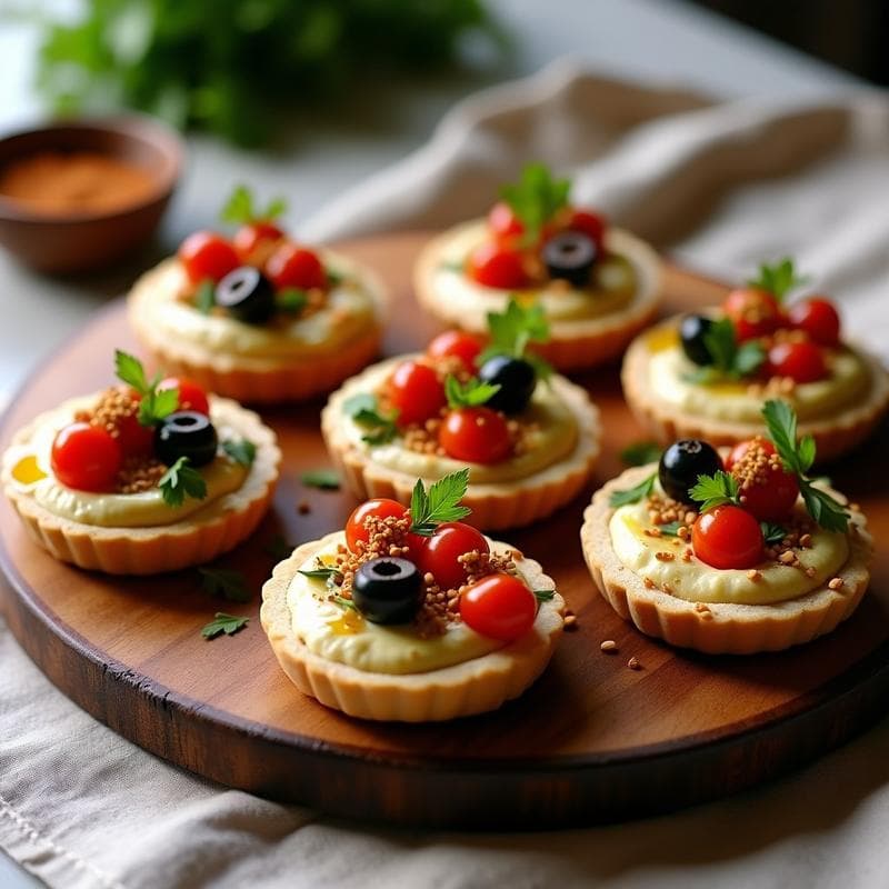 Tartaletas de Hummus y Zaatar con Pan de Pita: Aperitivo Árabe Keto y Sin Gluten en 15 Minutos