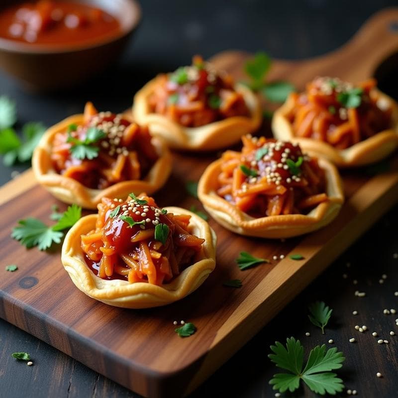 Tartaletas de Jackfruit Desmenuzado y Salsa BBQ: Receta Vegana en Airfryer con Textura Pulled