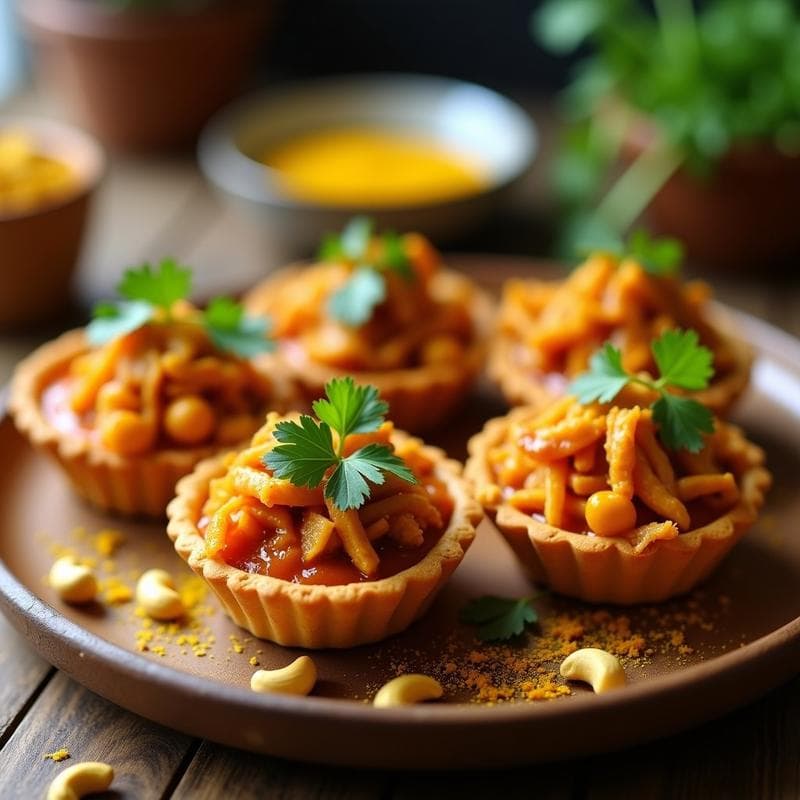 Tartaletas de Jackfruit Desmenuzado al Curry: Receta Vegana India en Airfryer sin Gluten