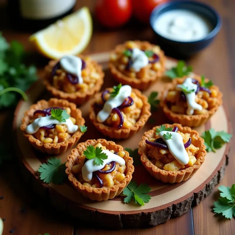 Tartaletas de Jackfruit y Queso Azul Vegano: Receta Fusion India-Europea en Airfryer