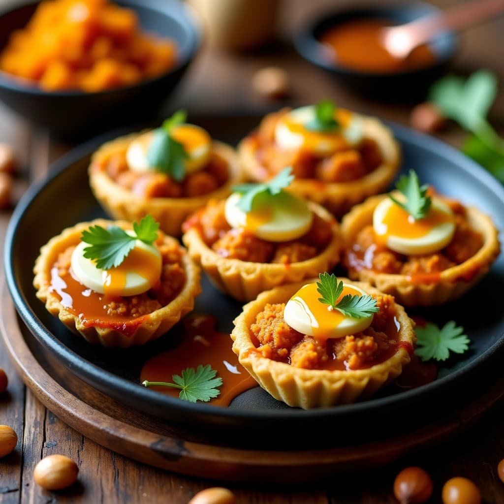Tartaletas de Jackfruit y Queso de Macadamia con Salsa de Tamarindo: Receta Vegana India en Airfryer