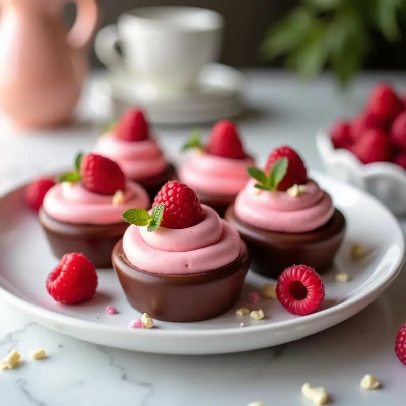 Tartaletas de Chocolates Kinder Sorpresa Rellenas de Mousse de Frambuesa: Postre Infantil Instagrameable
