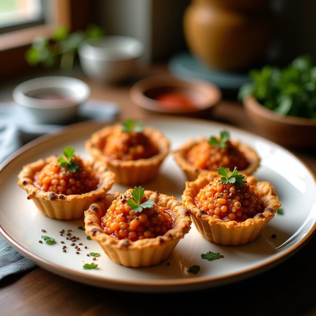 Tartaletas de Lenteja Roja y Cocos Aragonesas: Receta Vegana Sin Horno con Crujiente de Sésamo
