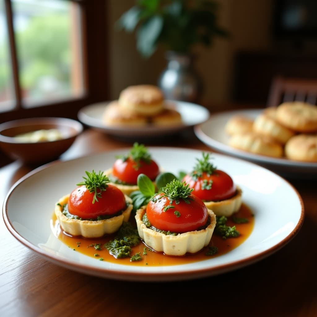 Tartaletas de Base de Lentejas Rojas con Pesto de Rúcula y Tomate Confitado: Entrante Mediterráneo Sin Gluten