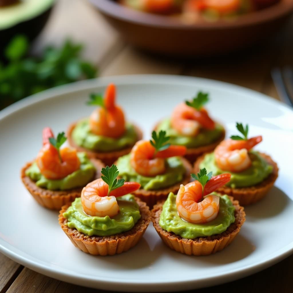 Tartaletas de Base de Lentejas Rojas con Relleno de Aguacate y Gamberas: Receta Sin Gluten y Alta en Proteína