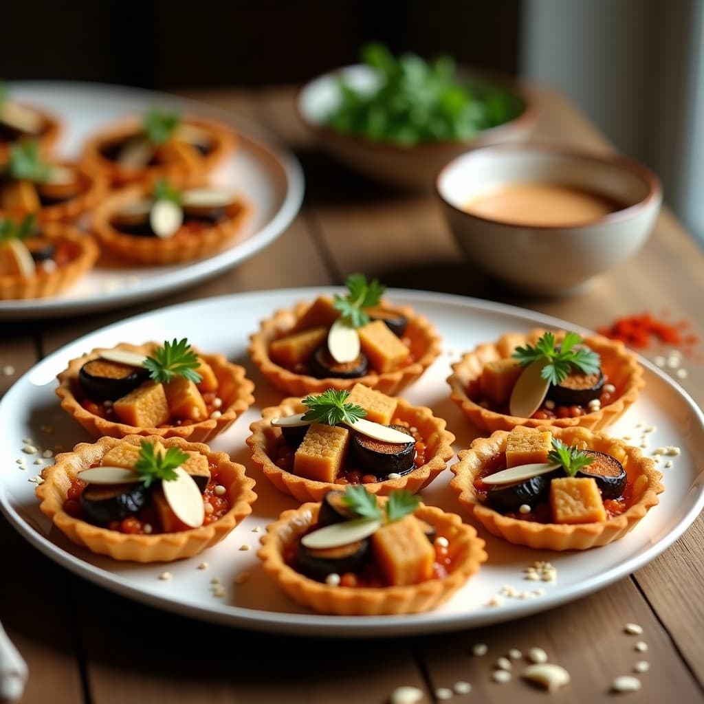 Tartaletas de Lentejas Rojas y Berenjena Ahumada: Receta Vegana con Toque Magrebí en Airfryer