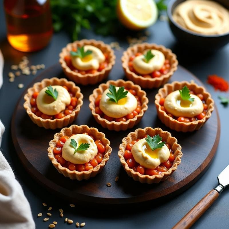 Tartaletas de Lentejas Rojas y Hummus: Receta Vegana Sin Horno y Alta en Proteína