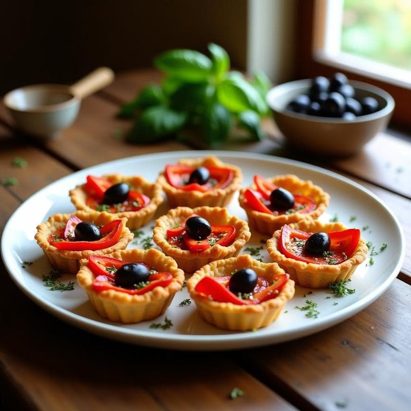 Tartaletas de Base de Lentejas Rojas con Relleno de Pimientos Asados y Aceitunas: Receta Vegana al Horno