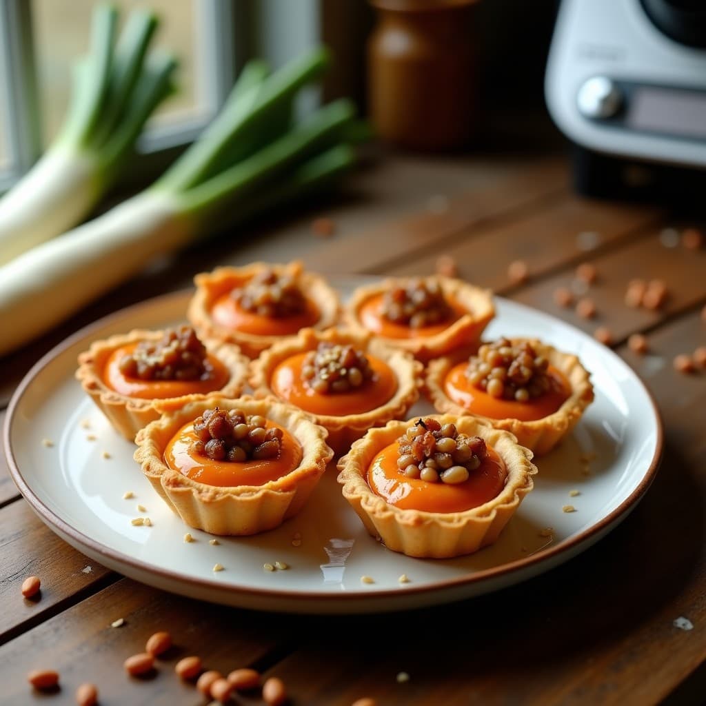 Tartaletas de Lentejas Rojas y Puerro Caramelizado: Receta Vegana en Thermomix con Toque Dulce