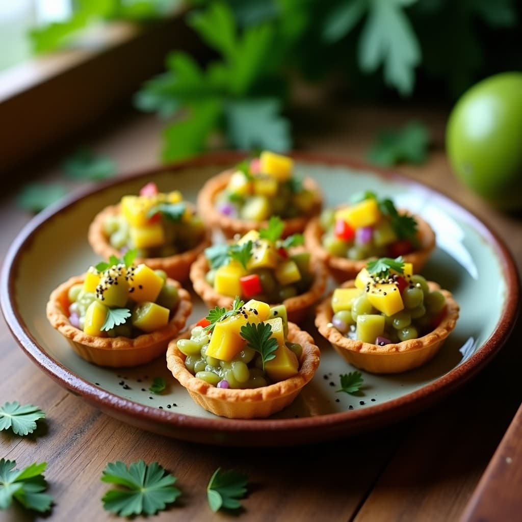 Tartaletas de Masa de Lentillas con Ceviche de Mango: Receta Boliviana Vegana y Crujiente