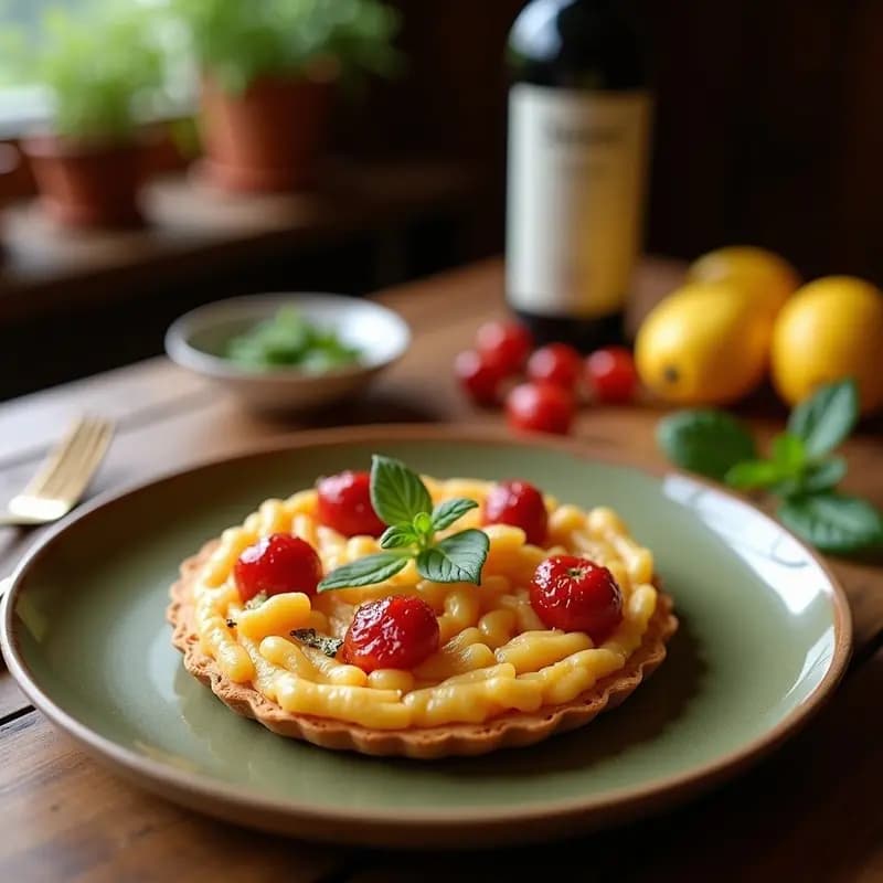 Tartaletas de Masa de Lino con Relleno de Berenjena Asada y Queso de Oveja: Entrante Mediterráneo