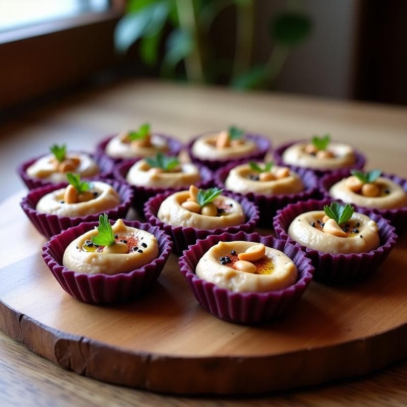 Tartaletas de Maíz Morado y Hummus de Habas: Aperitivo Peruano Sin Gluten