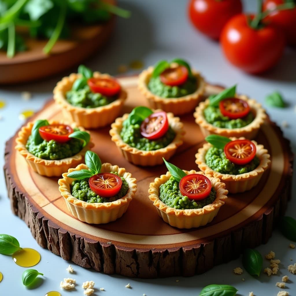 Tartaletas de Masa de Almendra con Pesto de Rúcula y Tomate Seco: Receta Sin Gluten y Elegante
