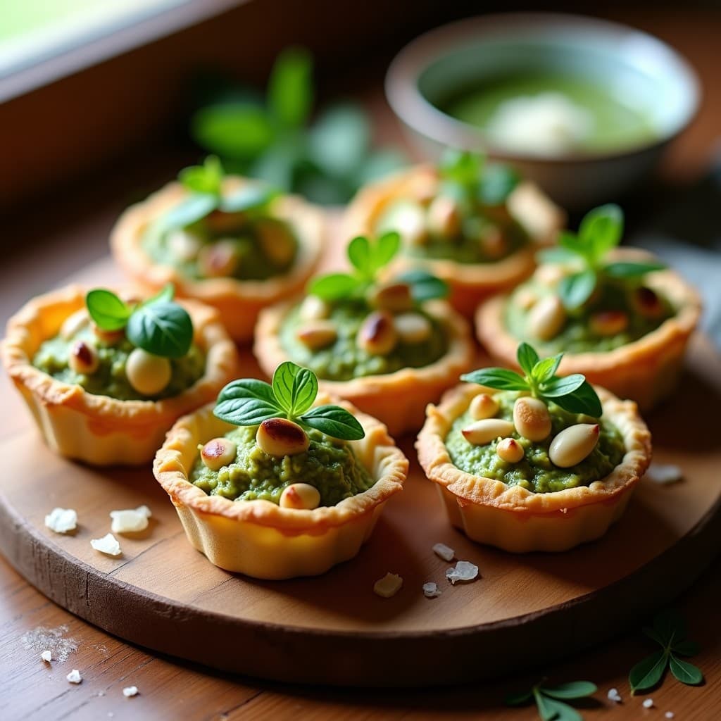 Tartaletas de Masa de Almendra con Relleno de Pollo al Pesto de Rúcula: Receta en Airfryer