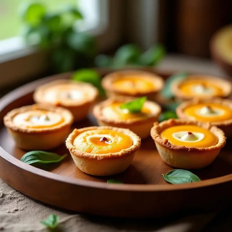 Tartaletas de Masa de Almendra con Puré de Calabaza y Queso de Cashews: Aperitivo Sin Gluten