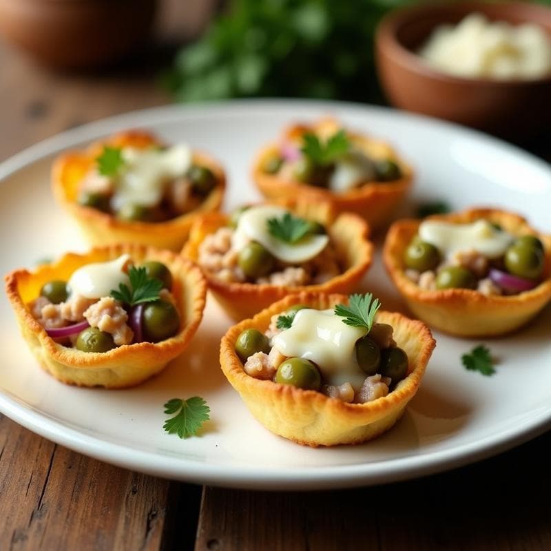 Tartaletas de Masa de Coliflor y Relleno de Atún con Aceitunas: Receta Keto Sin Gluten en Airfryer