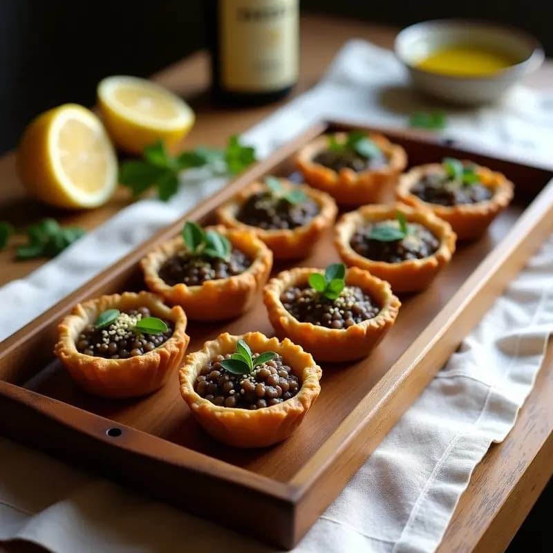 Tartaletas de Masa de Lentejas con Puré de Berenjena Ahumada: Aperitivo Libre de Cereales