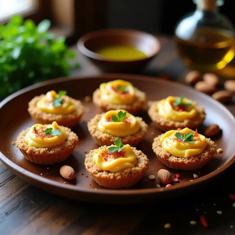 Tartaletas de Masa de migas y Berenjena Ahumada: Aperitivo Turco sin Gluten