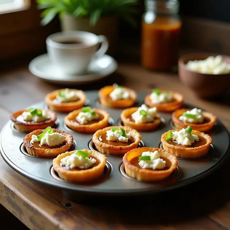 Tartaletas de Masarepa con Arequipe y Queso Fresco: Aperitivo Colombiano Dulce-Salado