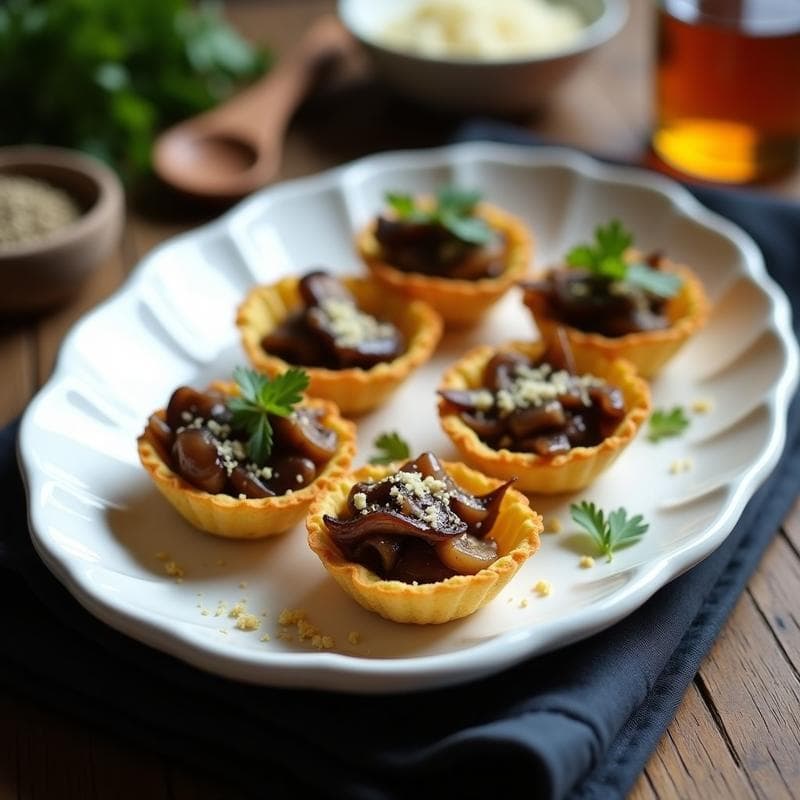 Tartaletas de Masarepa y Champiñones Salteados: Aperitivo Colombiano Sin Gluten