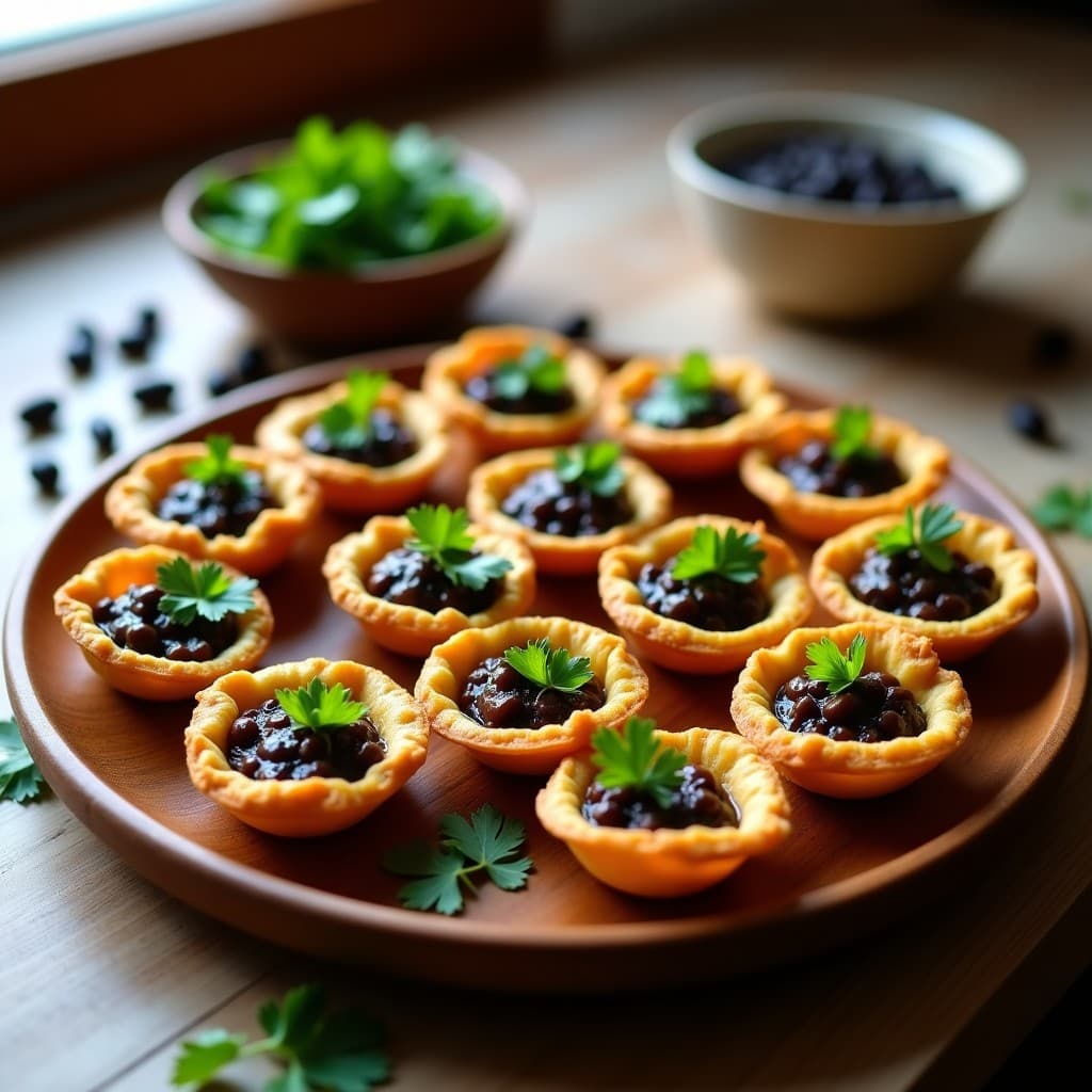 Tartaletas de Masarepa Rellenas de Guiso de Frijoles Negros: Receta Colombiana Sin Gluten