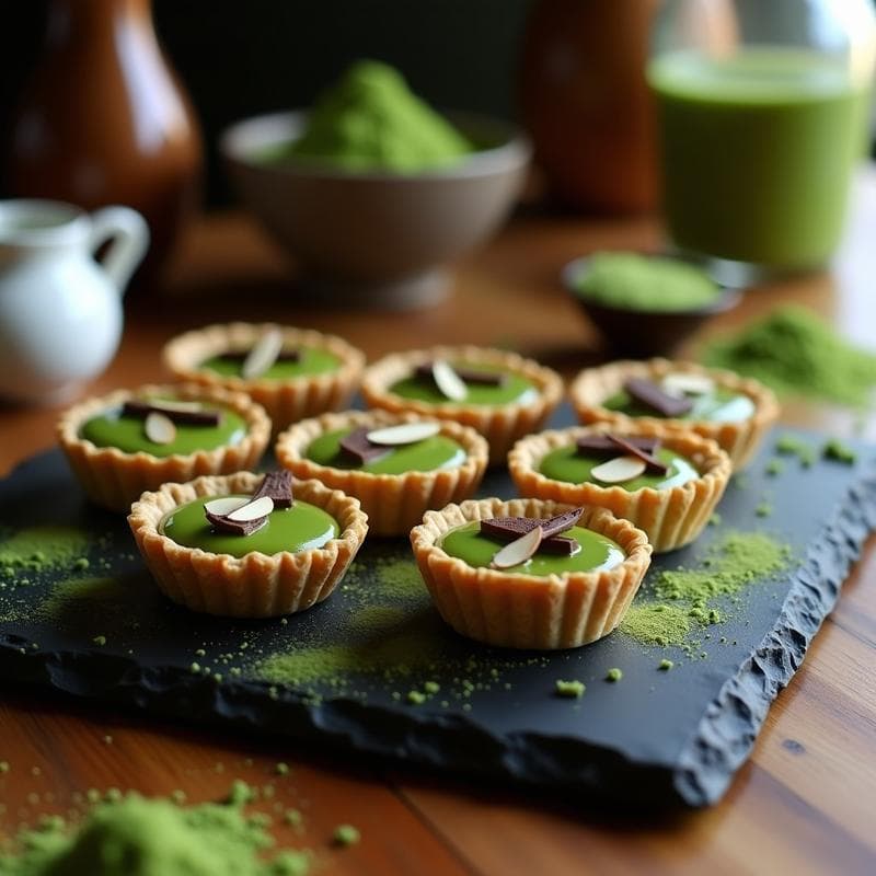 Tartaletas de Matcha y Chocolate Negro: Receta Sin Horno con Textura Crujiente