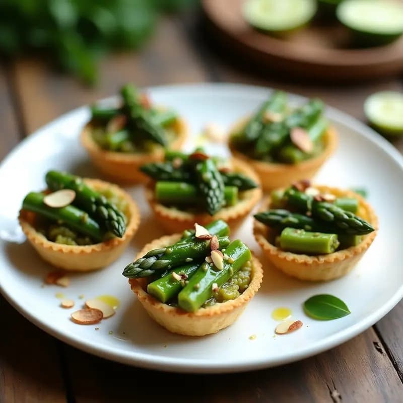 Tartaletas de Mijo y Espárragos con Pesto de pistonache: Receta Sin Gluten en Airfryer