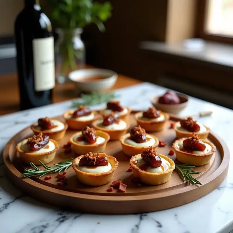 Tartaletas de Panceta Ibérica y Dátiles con Salsa de Pedro Ximénez: Aperitivo Gourmet en 20 Minutos