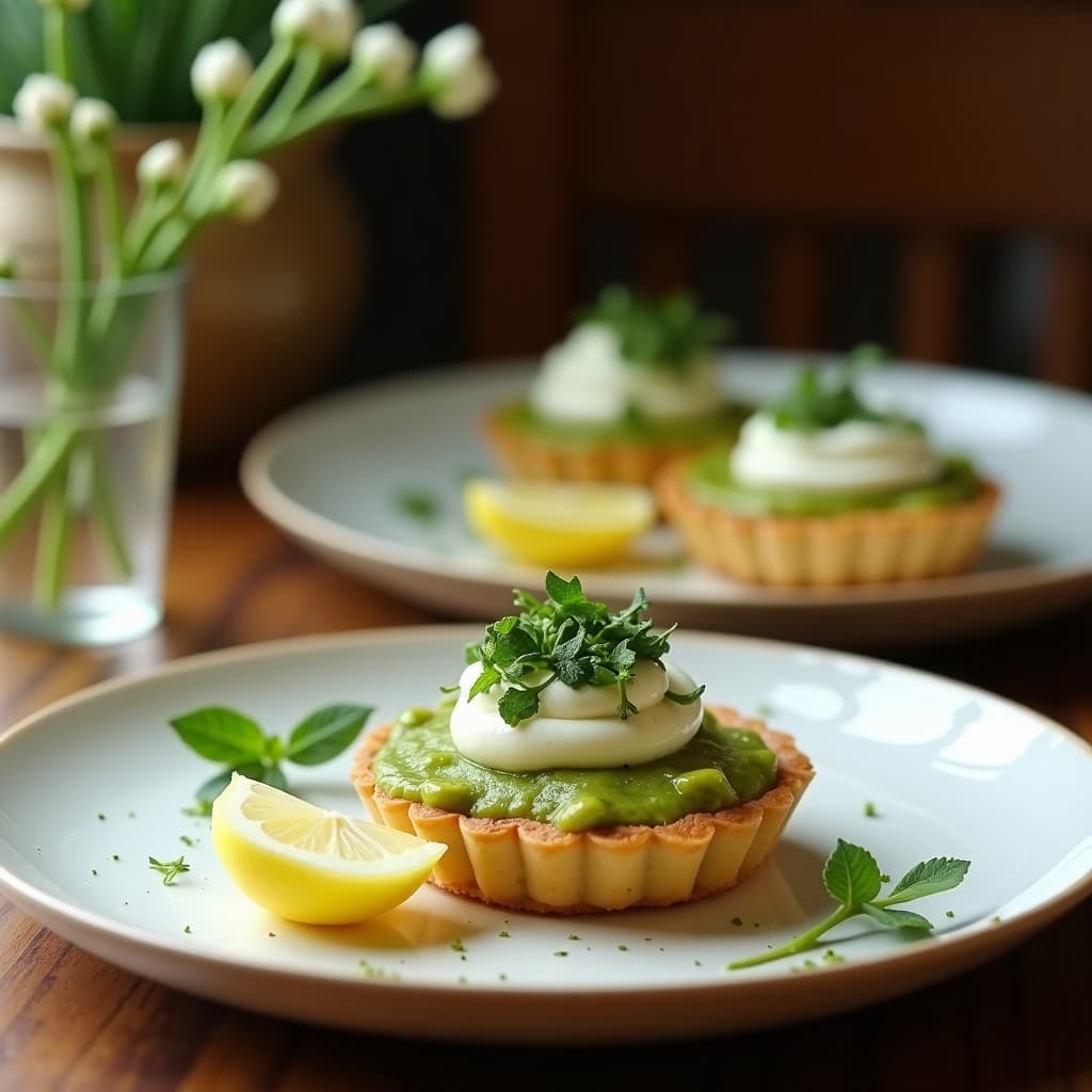 Tartaletas de Harina de Pistacho y Crema de Wasabi con Salmón Ahumado: Aperitivo Fusion en 15 Minutos