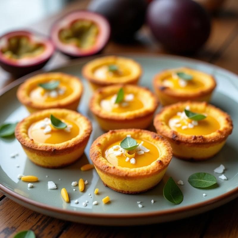 Tartaletas de Polenta y Pulpa de Maracuyá: Postre Sin Gluten y Sin Horno en Airfryer