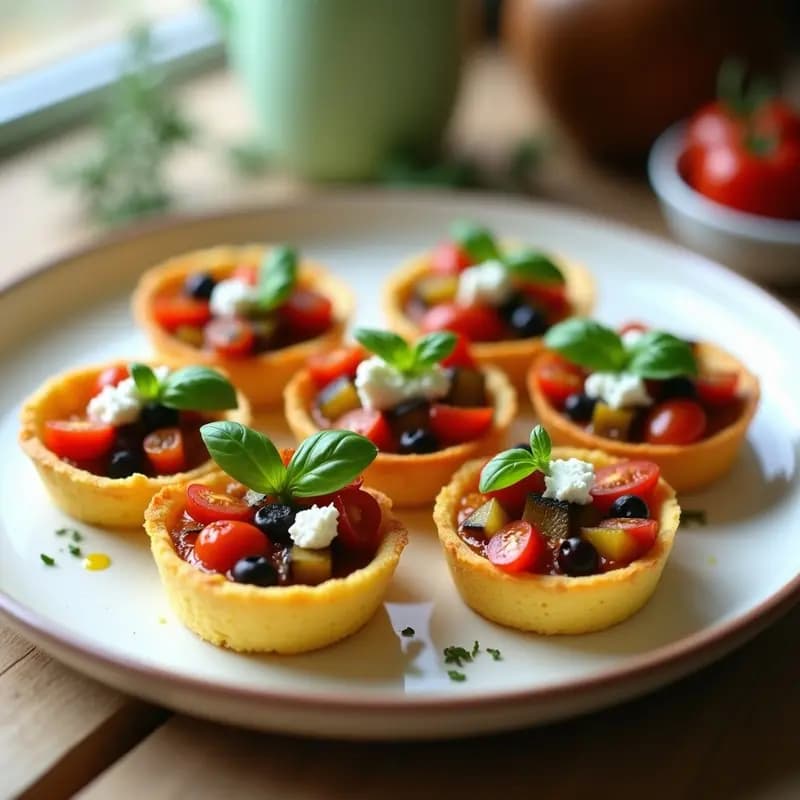 Tartaletas de Polenta y Ratatouille: Entrante Francés Sin Gluten y Bajo en Calorías