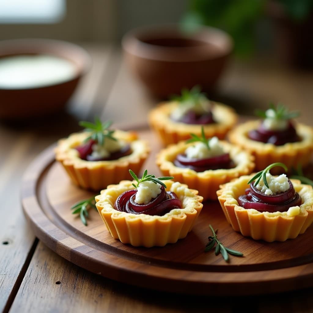 Tartaletas de Puré de Coliflor y Cebolla Caramelizada con Queso Azul: Entrante Francés Keto Sin Masa