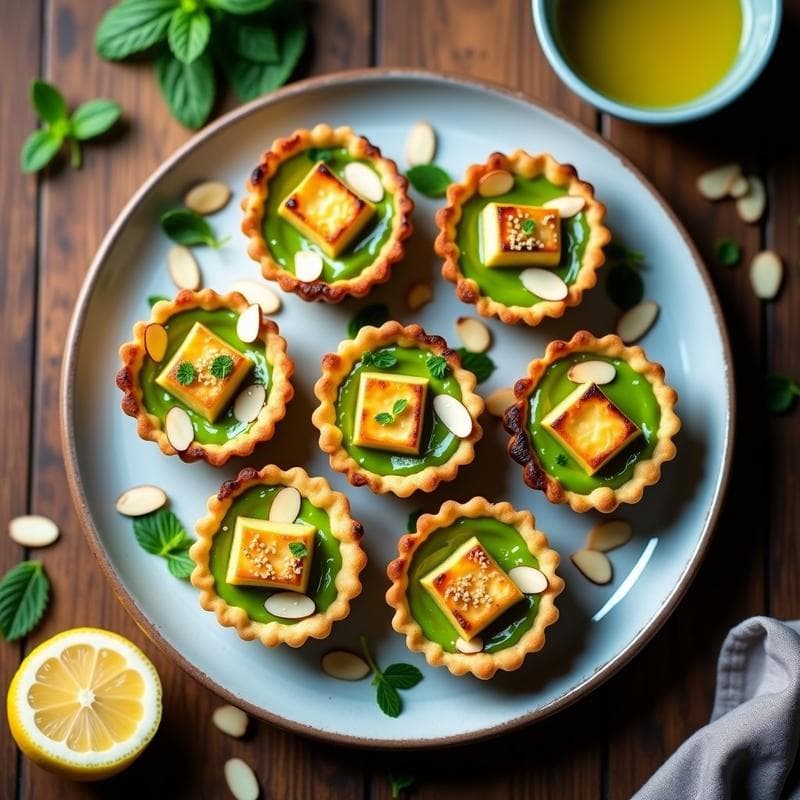 Tartaletas de Puré de Guisantes y Queso halloumi: Receta Chipriota en Airfryer Sin Masa