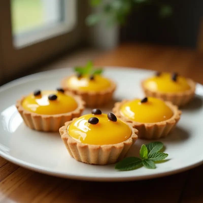 Tartaletas de Queso de Anacardo y Maracuyá: Postre Brasileiro Sin Lactosa