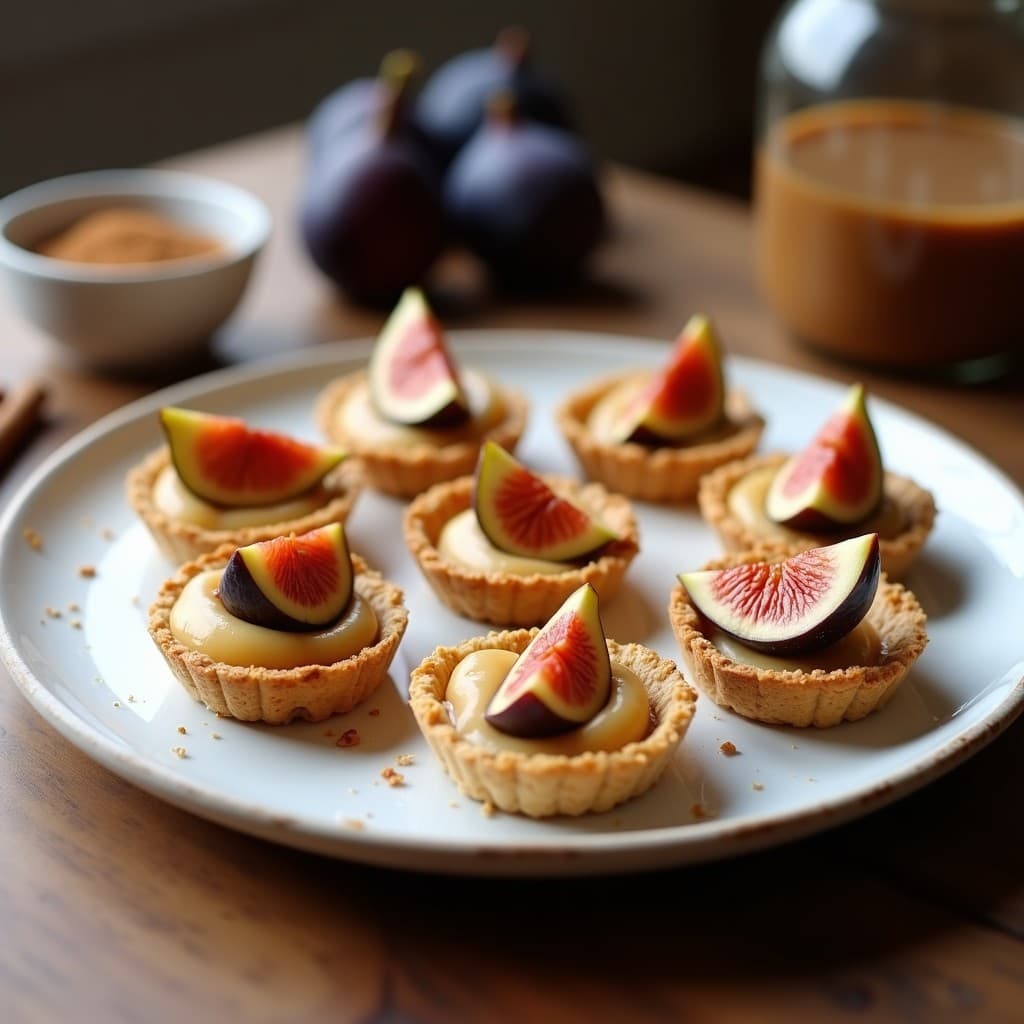 Tartaletas de Queso de Anacardos y Higo Caramelizado: Postre Sin Gluten y Sin Horno