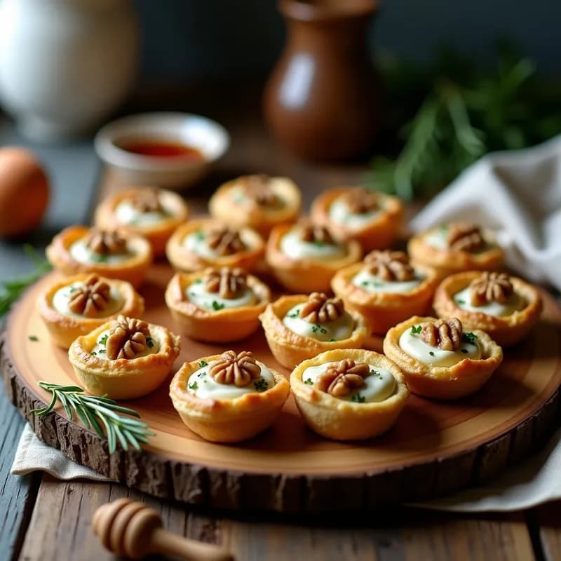 Tartaletas de Queso Azul y Nueces: Receta Gourmet con Toque Dulce en 20 Minutos