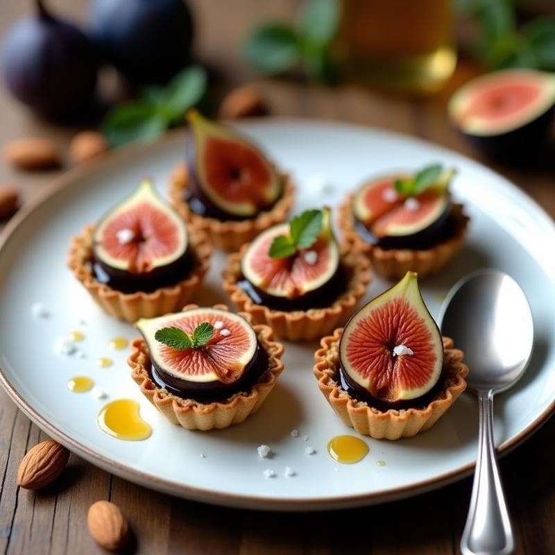 Tartaletas de Queso de Cabra y Higos Caramelizados con Vinagre Balsámico: Postre Francés en 15 Minutos
