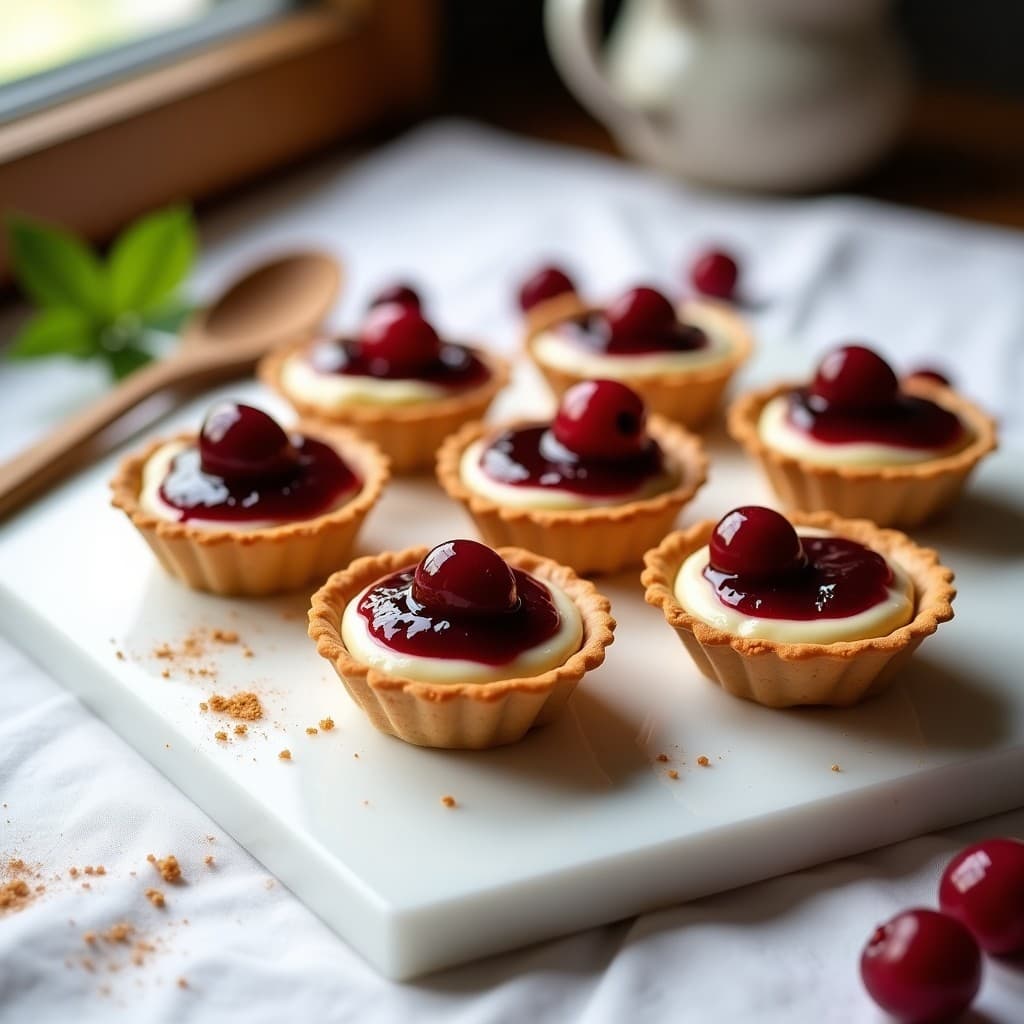 Tartaletas de Queso de Cashew y Mermelada de Arándanos: Postre Vegano Sin Lactosa