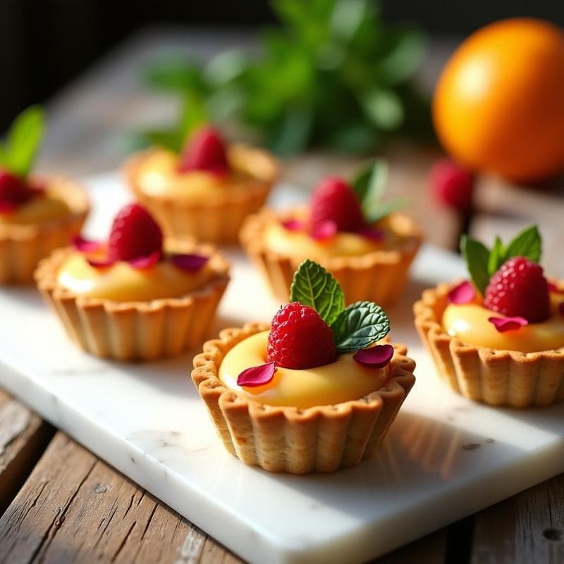 Tartaletas de Queso de Cítricos y Frambuesas Liofilizadas: Postre francés sin horno