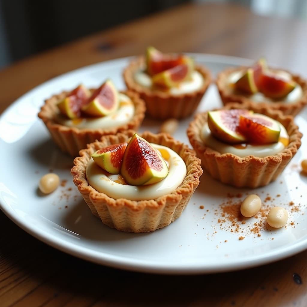 Tartaletas de Queso de Macadamia y Higos Caramelizados: Postre Australiano Sin Lácteos
