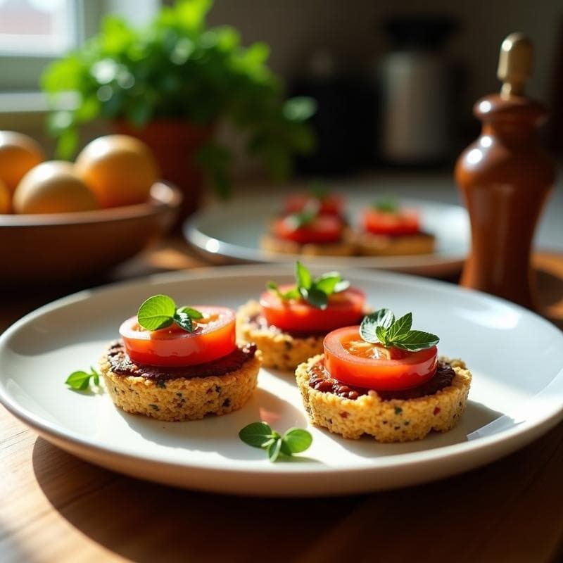 Tartaletas de Quinoa con Relleno de Aceitunas Kalamata y Tomate Seco: Aperitivo Mediterráneo Sin Gluten