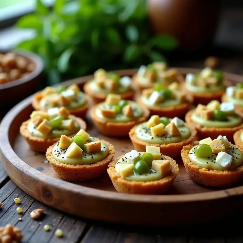 Tartaletas de Masa de Quinoa con Puré de Alcachofa y Pigar: Aperitivo Francés Sin Gluten