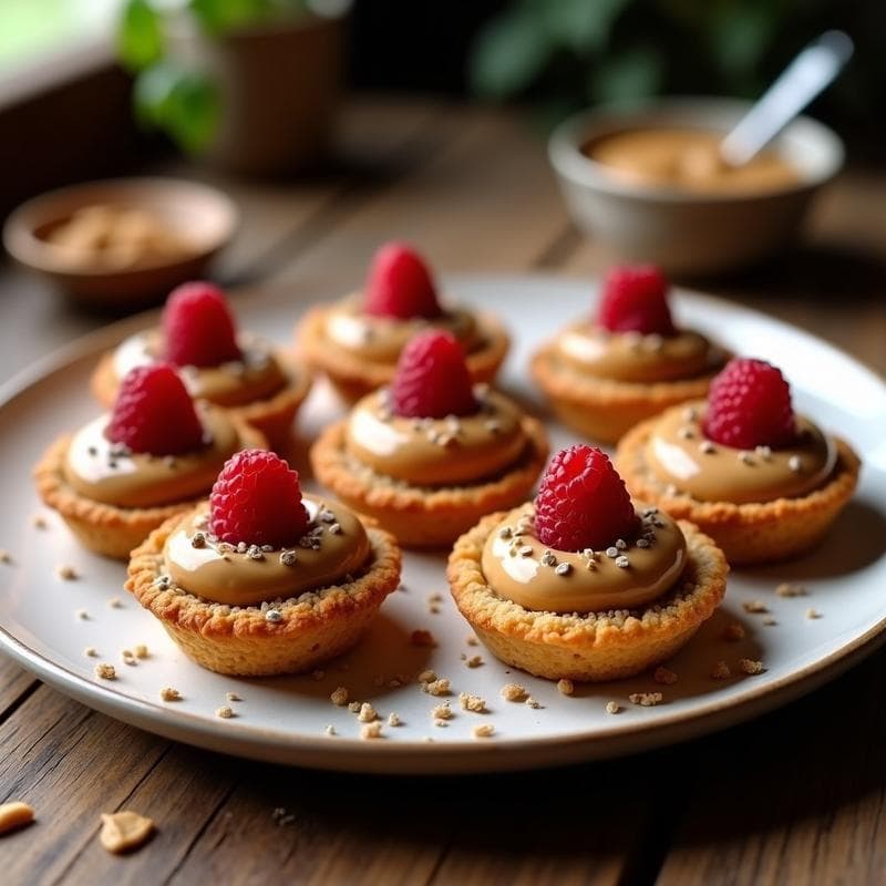 Tartaletas de Quinoa Inflada y Crema de Cacahuete: Aperitivo Crujiente Sin Horno
