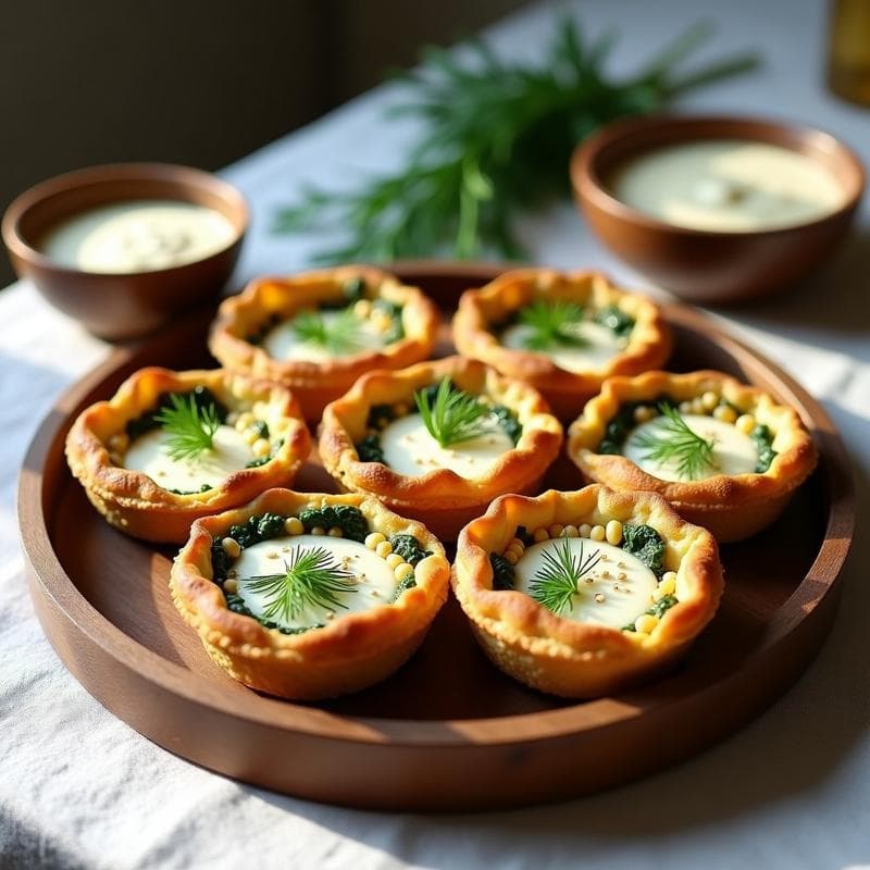 Tartaletas de Quinoa y Espinacas con Salsa de Yogur de Soja: Receta Griega Vegana