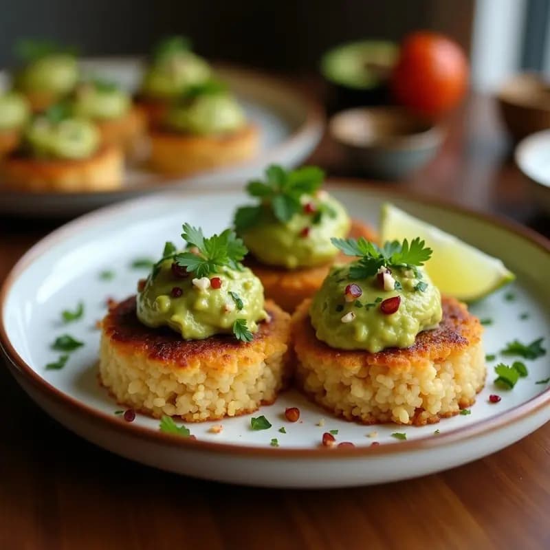Tartaletas de Quinoa con Relleno de Guacamole y Babaganoush: Aperitivo Mediterráneo Sin Horno