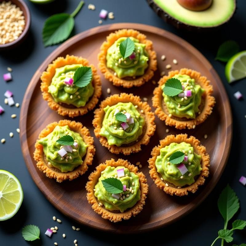 Tartaletas de Quinoa Inflada y Guacamole de Mango: Receta Crunchy Sin Horno y Keto