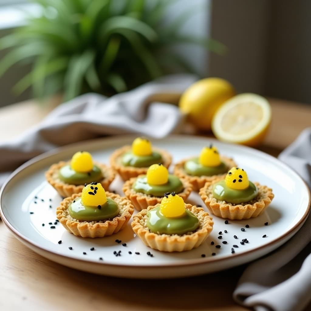 Tartaletas de Quinoa Inflada con Crema de Guacamole y Caviar de Limón