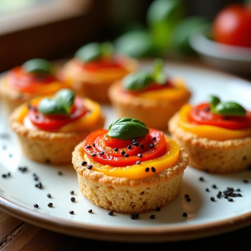 Tartaletas de Quinoa y Pimientos Asados: Receta Sin Gluten con Relleno de Queso Vegano